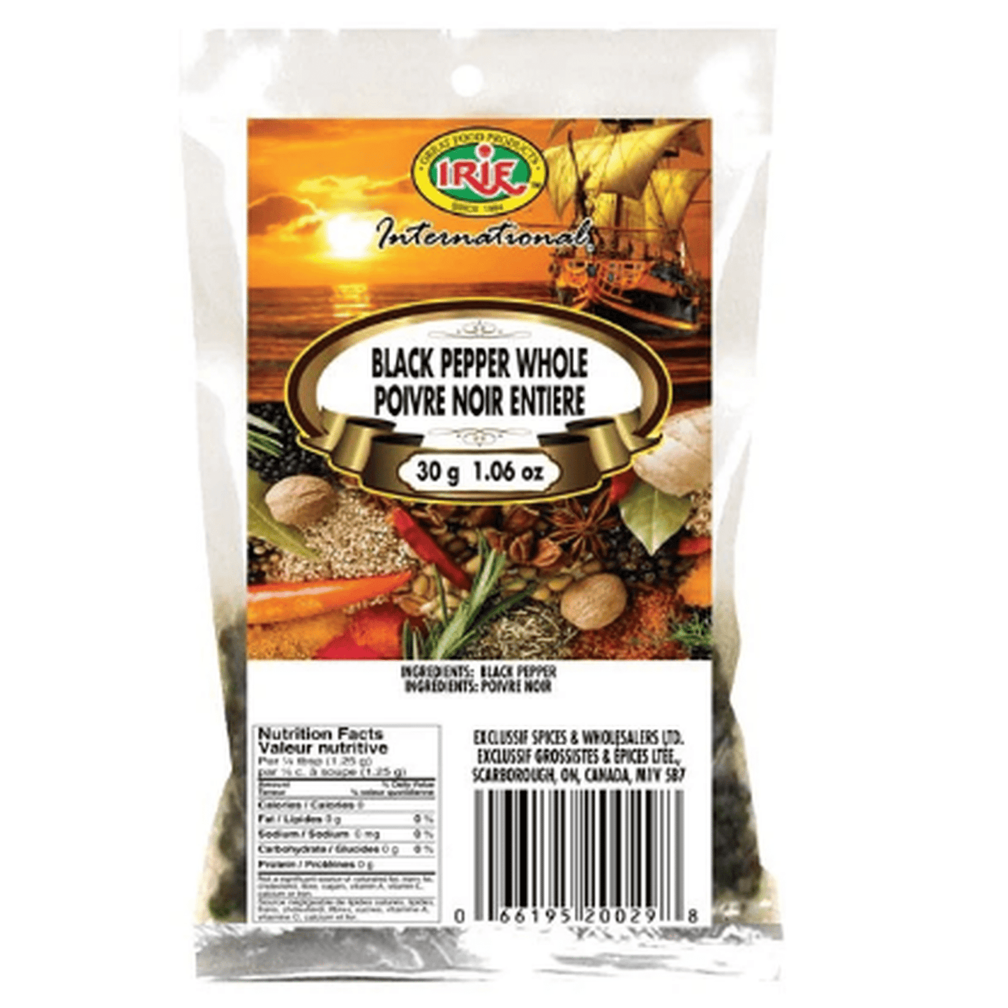 IRIE BLACK PEPPER WHOLE 30G