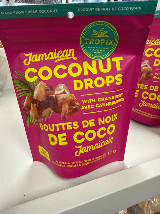 TROPIX JAM COCO DROPS W/Cranberry 113G