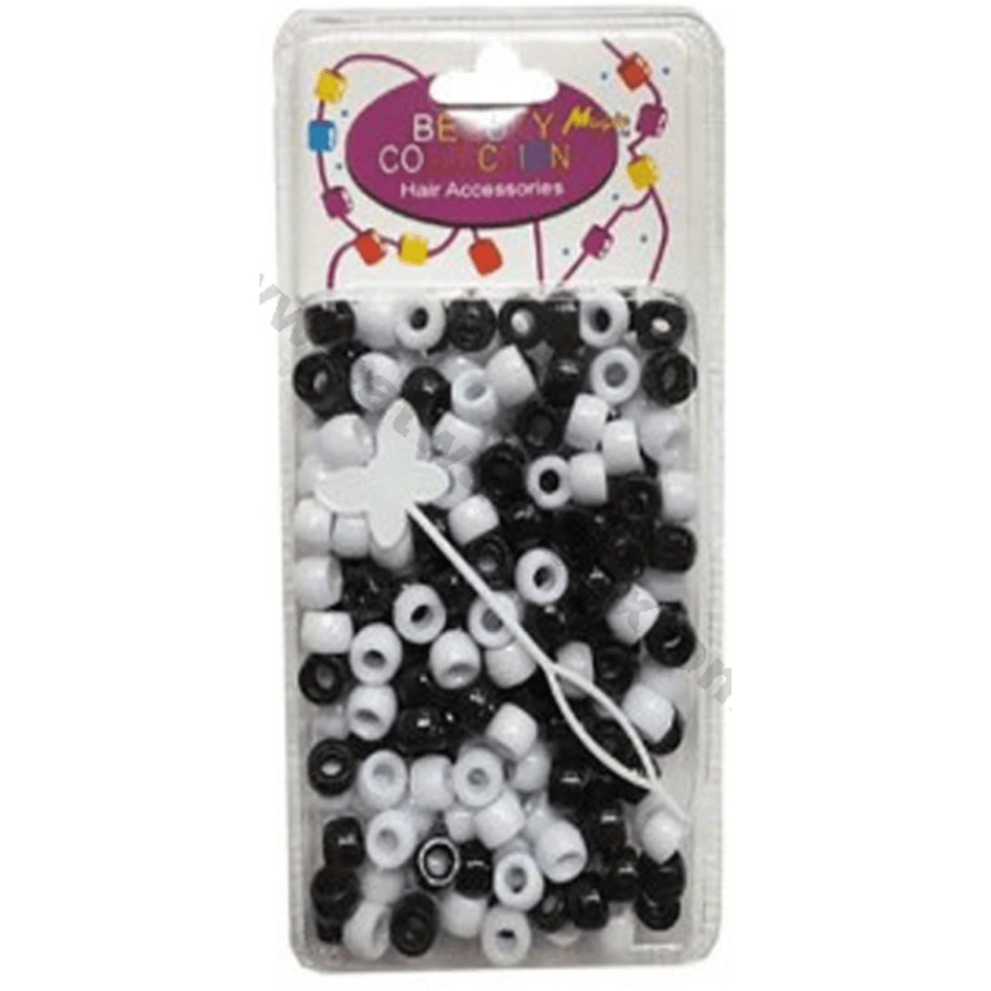 BC HAIR BEADS BLK & WHT