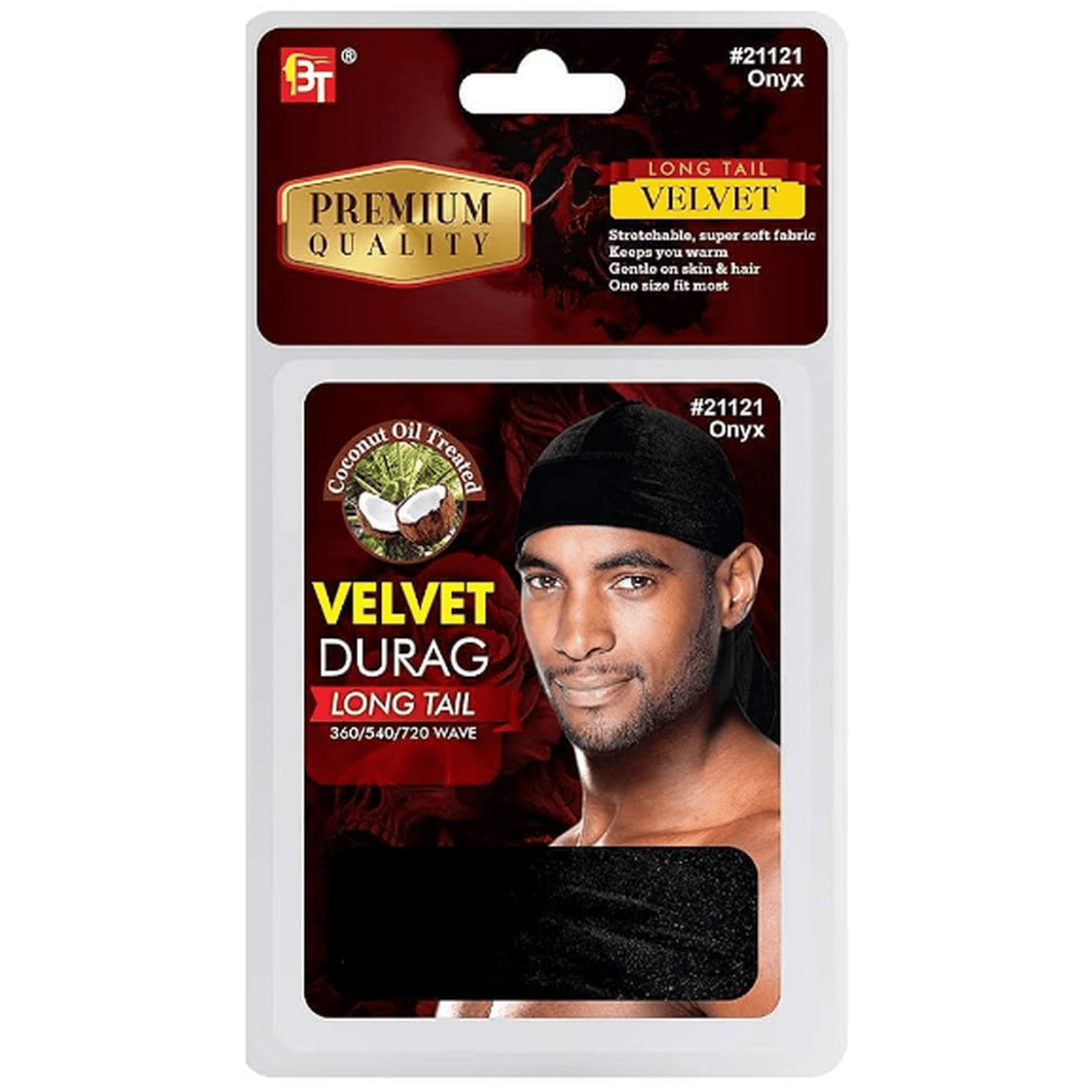 VELVET DURAG LONG TAIL BLK