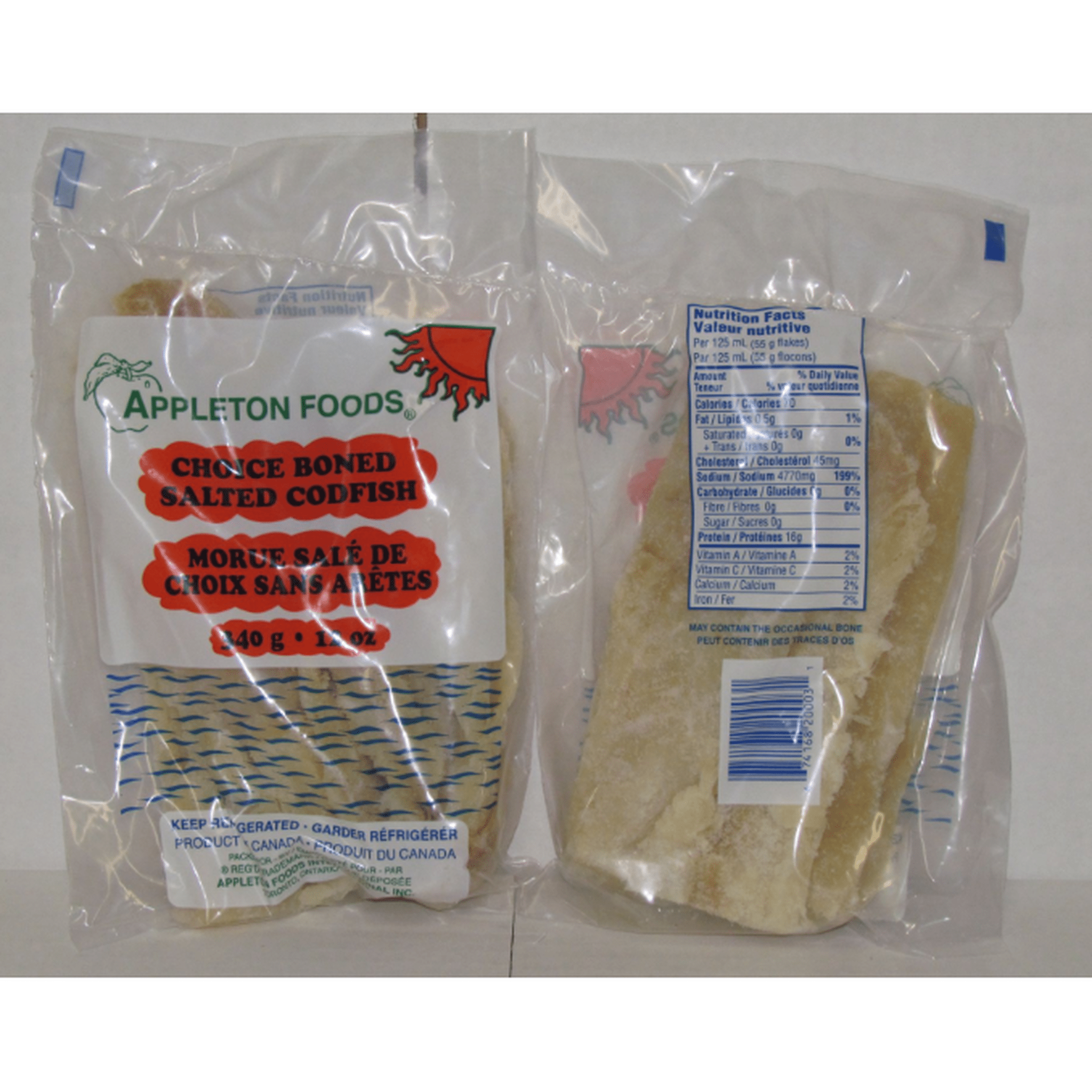 APPLETON BONED SALTED CODFISH 340G